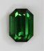 Pure crystal like clarity, closed ended, green emerald cut.  #418