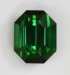 Closed ended, eye clean, flash driven green emerald cut.  #421