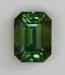 Barely dichroic bronze and green, medium toned, emerald cut.  #429
