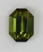 closed ended emerald cut with golden green olive color.  #437