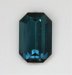 Closed ended, poorer crystal, medium dark blue emerald cut.  #443