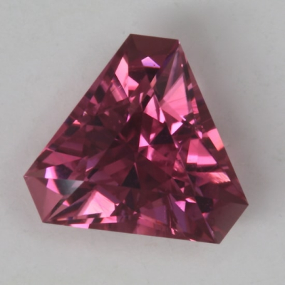 triangle cut clean pink tourmaline gem