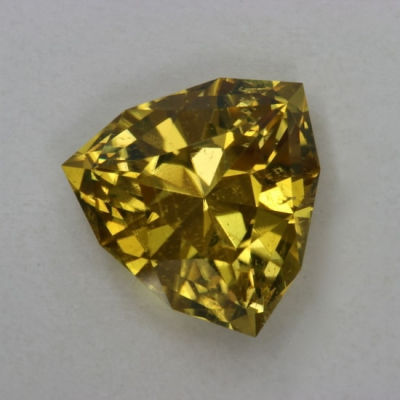 shield cut yellow included tourmaline gem