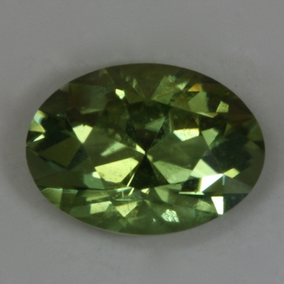 oval yellow green eye clean tourmaline gem