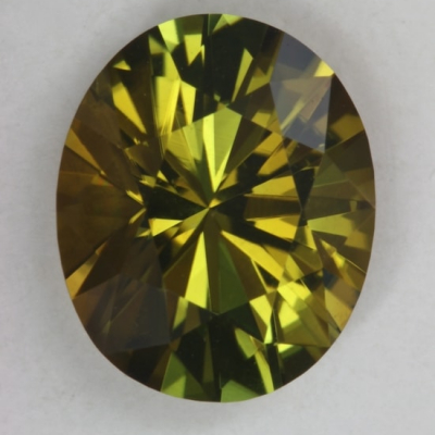 oval green gold eye clean tourmaline gem