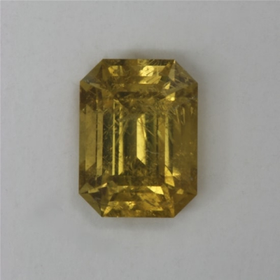emerald cut yellow included vivid tourmaline gem