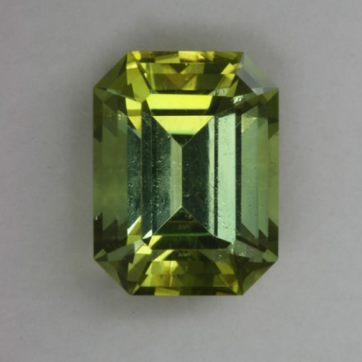 emerald cut yellow eye clean tourmaline gem