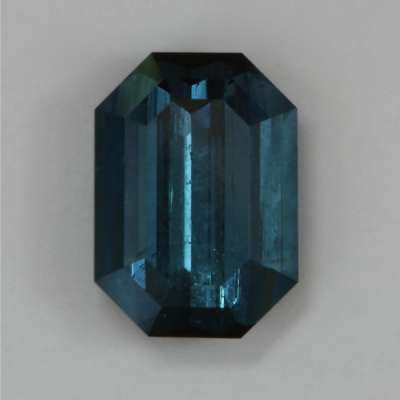 emerald cut blue clean tourmaline gem steep ends