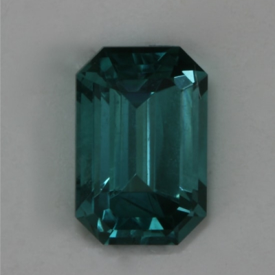 emerald cut open blue clean tourmaline gem