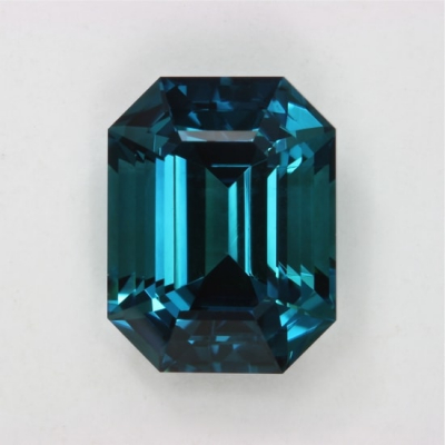 emerald cut blue clean tourmaline gem open ends