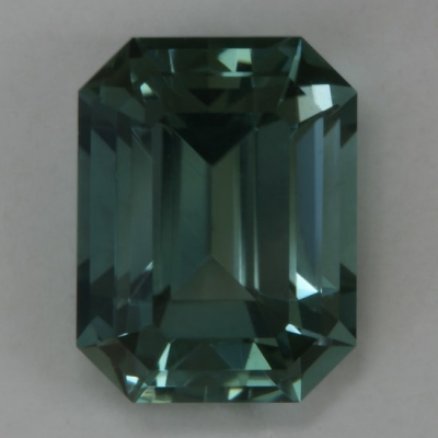 emerald cut gray blue clean tourmaline gem open ends