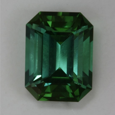 emerald cut green blue eye clean tourmaline gem