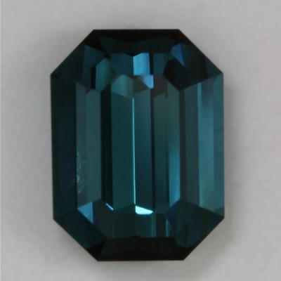 emerald cut blue steep ends clean tourmaline gem