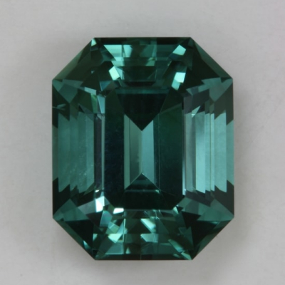 emerald cut blue open ends clean tourmaline gem