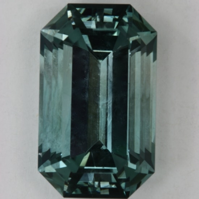 emerald cut blue open ends medium clean tourmaline gem