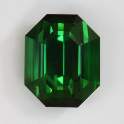 emerald cut green clean tourmaline gem