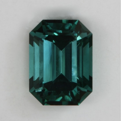 emerald cut blue medium open ends clean tourmaline gem