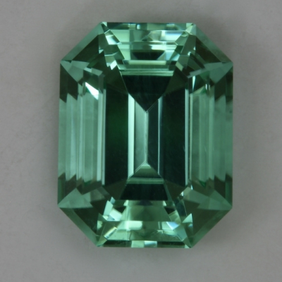 emerald cut light blue clean tourmaline gem