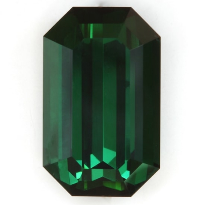 emerald cut blue green clean tourmaline gem