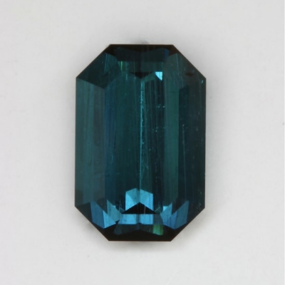 emerald cut blue clean tourmaline gem poor crystal