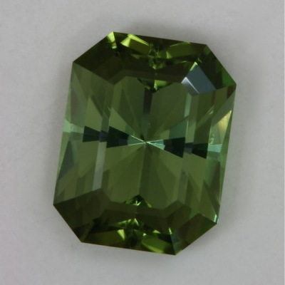 emerald cut green clean tourmaline gem