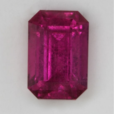 emerald cut included pink tourmaline gem