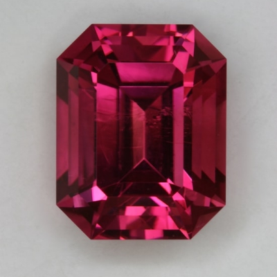 emerald cut pink included tourmaline gem