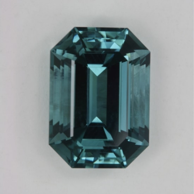 emerald cut medium open blue clean tourmaline gem