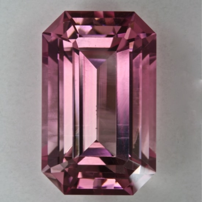 emerald cut graded pink clean tourmaline gem