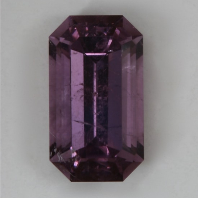 emerald cut purple included non-copper tourmaline gem