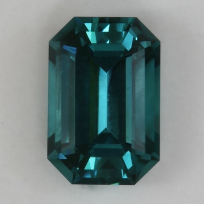 emerald cut medium blue clean tourmaline gem