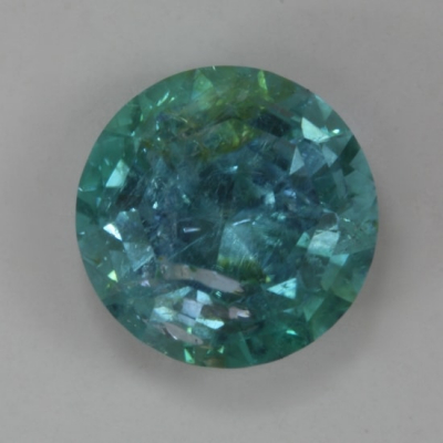 round cyan cuprian included tourmaline gem