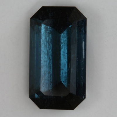 emerald cut blue included open ends tourmaline gem