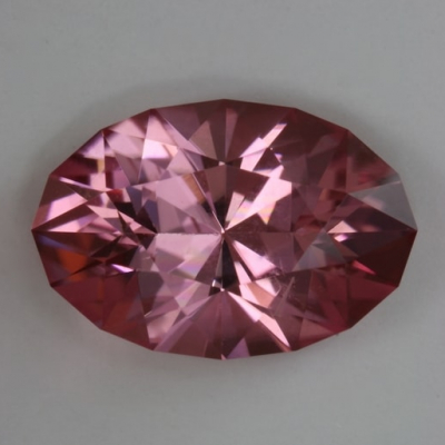 oval hot pink included tourmaline gem