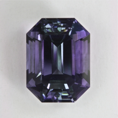 emerald cut blue purple clean tourmaline gem