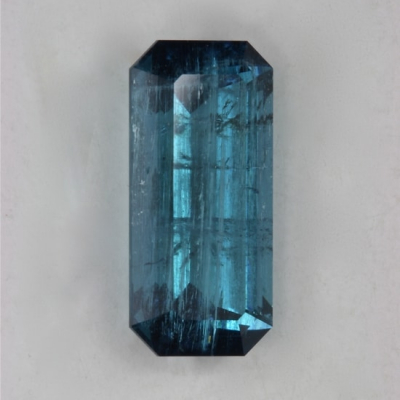 emerald cut blue heavy inclusions poor crystal tourmaline gem