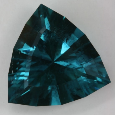 shield cut dark blue eye clean tourmaline gem