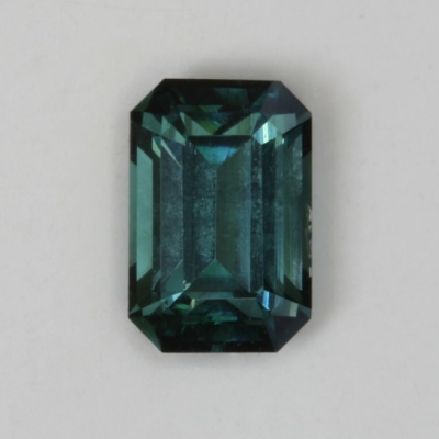 emerald cut blue green eye clean tourmaline gem