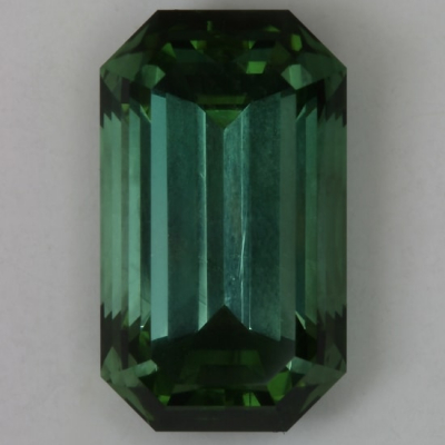 emerald cut blue green clean tourmaline gem