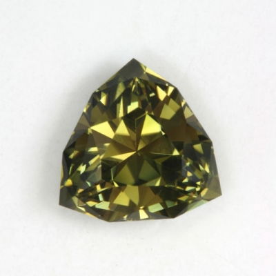 shield cut yellow green clean tourmaline gem