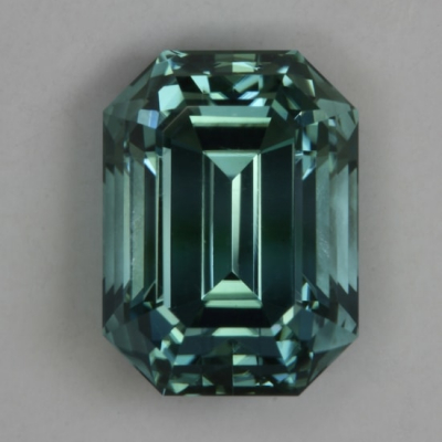 emerald cut light blue open ends clean tourmaline gem