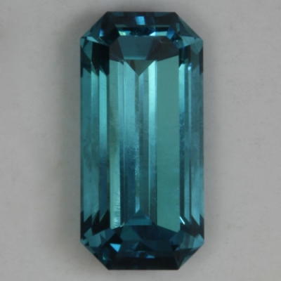 emerald cut medium blue clean tourmaline gem