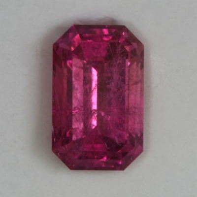 emerald cut inclusions pink tourmaline gem