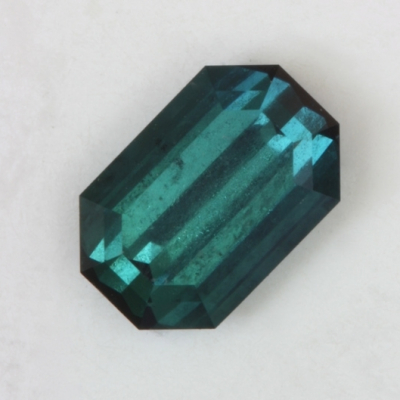 emerald cut blue green eye clean tourmaline gem