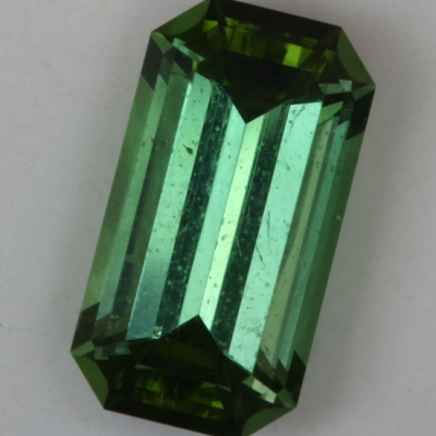 emerald cut green eye clean tourmaline gem