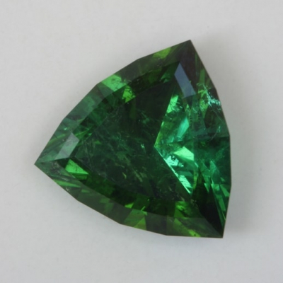 shield cut green included tourmaline gem