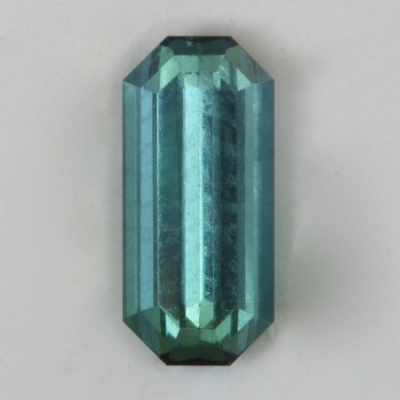 emerald cut blue closed ends clean tourmaline gem